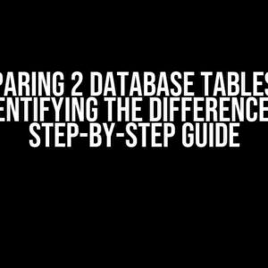 Comparing 2 Database Tables and Identifying the Difference: A Step-by-Step Guide