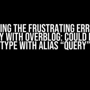 Solving the Frustrating Error in Symfony with Overblog: Could not find type with alias “Query”